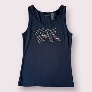 DKNY Jeans American Flag Graphic print navy tank top